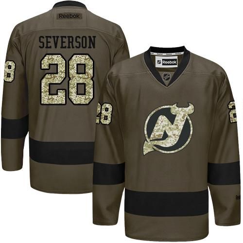 Devils #28 Damon Severson Green Salute to Service Stitched NHL Jersey Devils #28 Damon Severson Green Salute to Service Stitched NHL Jersey