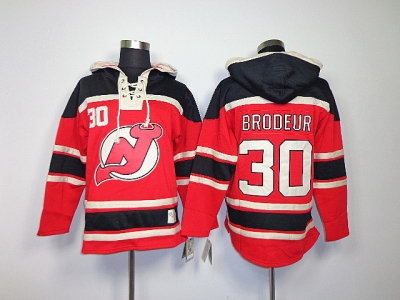 nhl jerseys new jersey devils #30 brodeur red(pullover hooded sweatshirt)