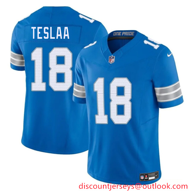 Youth Detroit Lions #18 Isaac TeSlaa Blue 2025 Draft F.U.S.E. Vapor Limited Stitched Jersey