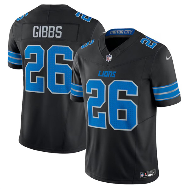 Youth Detroit Lions #26 Jahmyr Gibbs Black 2024 F.U.S.E. 2nd Alternate Vapor Limited Stitched Youth Detroit Lions #26 Jahmyr Gibbs Black 2024 F.U.S.E. 2nd Alternate Vapor Limited Stitched