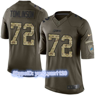 Nike Lions #72 Laken Tomlinson Green Youth Stitched NFL Limited Salute to Service Jersey