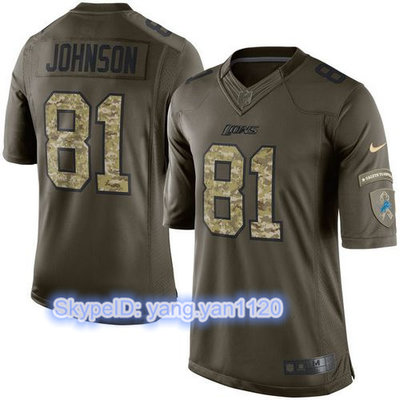Nike Lions #81 Calvin Johnson Green Youth Stitched NFL Limited Salute to Service Jersey