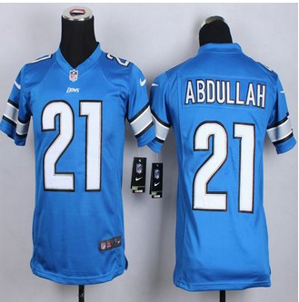Youth New Lions #21 Ameer Abdullah Light Blue Team Color Stitched NFL Elite jersey