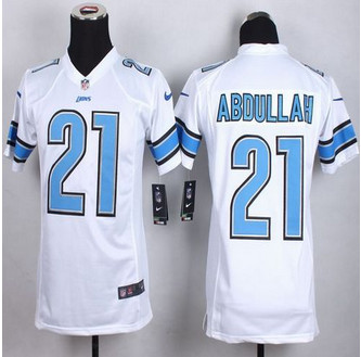 Youth New Lions #21 Ameer Abdullah White Stitched NFL Elite Jersey