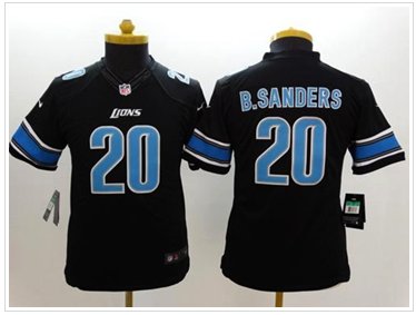 Youth NEW Lions #20 Barry Sanders Black Alternate NFL Limited Jersey