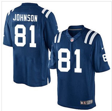 Youth New Colts #81 Andre Johnson Royal Blue Team Color Stitched NFL Elite Jersey