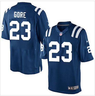 Youth New Colts #23 Frank Gore Royal Blue Team Color Stitched NFL Elite Jersey