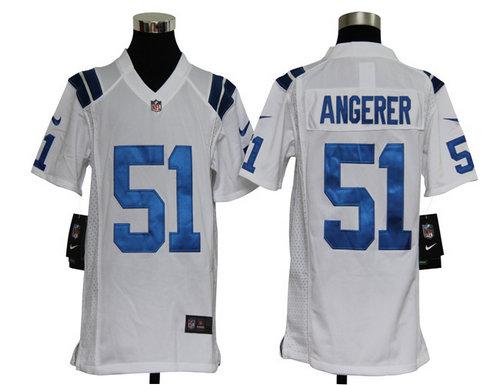 Youth Nike NFL Indianapolis Colts 51 Pat Angerer White Jerseys