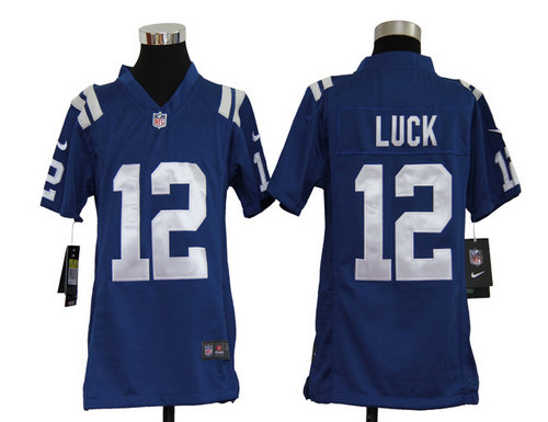 Kids Nike Indianapolis Colts #12 Andrew Luck blue Nike NFL Jerseys