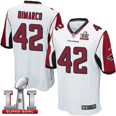Nike Falcons #42 Patrick DiMarco White Super Bowl LI 51 Youth Stitched NFL Elite Jersey