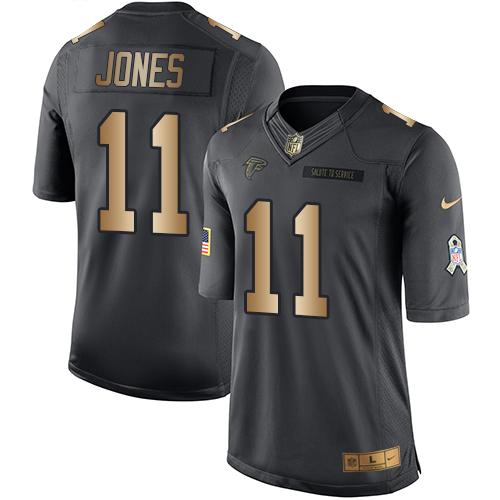 Google jerseys Nike Falcons #11 Julio Jones Black Youth Stitched NFL Limited Gold Salute to Service Jersey
