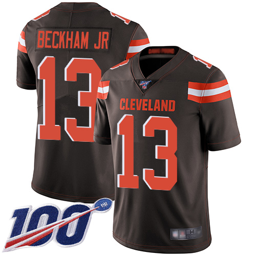 Browns #13 Odell Beckham Jr Brown Team Color Youth Stitched Football 100th Season Vapor Limited Jersey Browns #13 Odell Beckham Jr Brown Team Color Youth Stitched Football 100th Season Vapor Limited Jersey