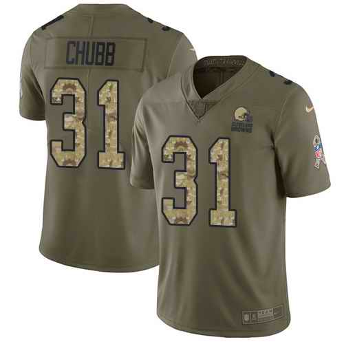Nike Browns 31 Nick Chubb Olive Camo Youth Salute To Service Limited Jersey Nike Browns 31 Nick Chubb Olive Camo Youth Salute To Service Limited Jersey