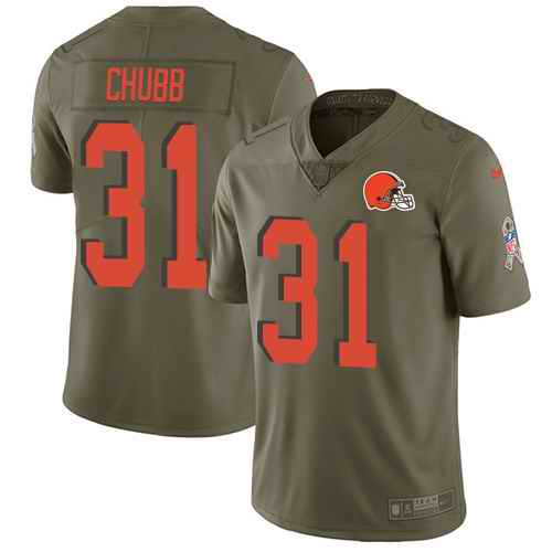 Nike Browns 31 Nick Chubb Olive Youth Salute To Service Limited Jersey Nike Browns 31 Nick Chubb Olive Youth Salute To Service Limited Jersey