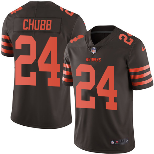 Nike Browns #24 Nick Chubb Brown Youth Stitched NFL Limited Rush Jersey Nike Browns #24 Nick Chubb Brown Youth Stitched NFL Limited Rush Jersey