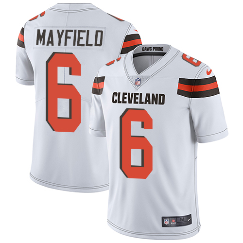 Nike Browns #6 Baker Mayfield White Youth Stitched NFL Vapor Untouchable Limited Jersey Nike Browns #6 Baker Mayfield White Youth Stitched NFL Vapor Untouchable Limited Jersey