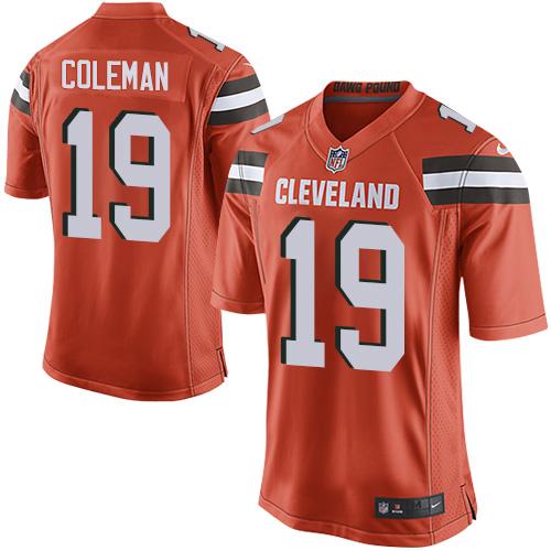 Nike Browns #19 Corey Coleman Orange Alternate Youth Stitched NFL New Elite Jersey Nike Browns #19 Corey Coleman Orange Alternate Youth Stitched NFL New Elite Jersey