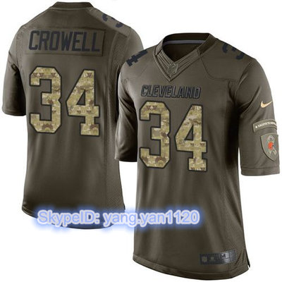 Nike Browns #34 Isaiah Crowell Green Youth Stitched NFL Limited Salute to Service Jersey Nike Browns #34 Isaiah Crowell Green Youth Stitched NFL Limited Salute to Service Jersey