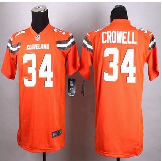 Youth New Browns #34 Isaiah Crowell Orange Alternate Stitched NFL New Elite jersey Youth New Browns #34 Isaiah Crowell Orange Alternate Stitched NFL New Elite jersey