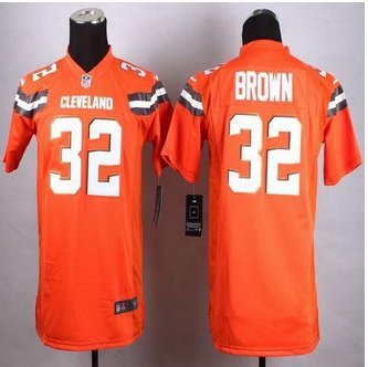 Youth New Browns #32 Jim Brown Orange Alternate Stitched NFL New Elite Jersey Youth New Browns #32 Jim Brown Orange Alternate Stitched NFL New Elite Jersey