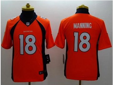 Youth NEW Broncos #18 Peyton Manning Orange Team Color NFL New Limited Jersey Youth NEW Broncos #18 Peyton Manning Orange Team Color NFL New Limited Jersey