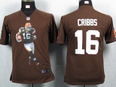 Youth NEW Cleveland Browns 16 Cribbs Brown Portrait Fashion Game Jerseys Youth NEW Cleveland Browns 16 Cribbs Brown Portrait Fashion Game Jerseys