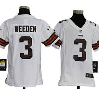 Youth Nike NFL Cleveland Browns 3 Brandon Weeden White Jerseys Youth Nike NFL Cleveland Browns 3 Brandon Weeden White Jerseys