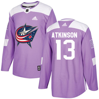 Adidas Blue Jackets #13 Cam Atkinson Purple Authentic Fights Cancer Stitched NHL Jersey