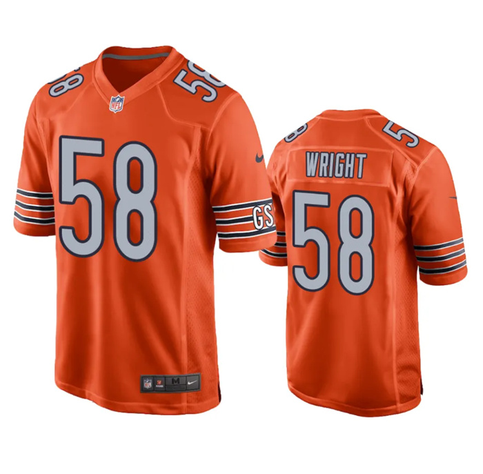 Youth Chicago Bears #58 Darnell Wright Orange 2023 Draft Stitched Football Game Jersey Youth Chicago Bears #58 Darnell Wright Orange 2023 Draft Stitched Football Game Jersey