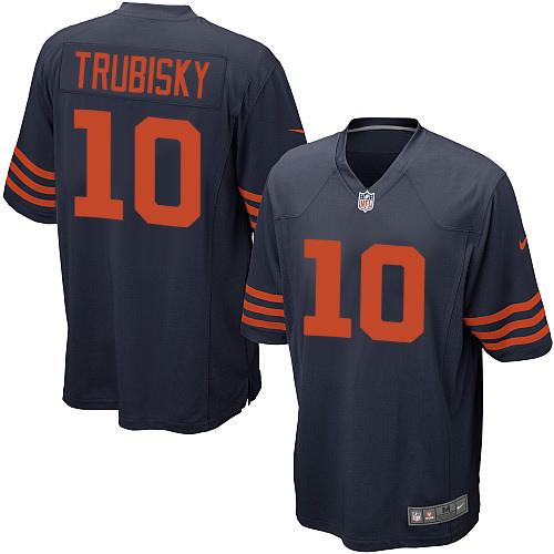 Nike Bears #10 Mitchell Trubisky Navy Blue Youth Stitched NFL 1940s Throwback Elite Jersey Nike Bears #10 Mitchell Trubisky Navy Blue Youth Stitched NFL 1940s Throwback Elite Jersey