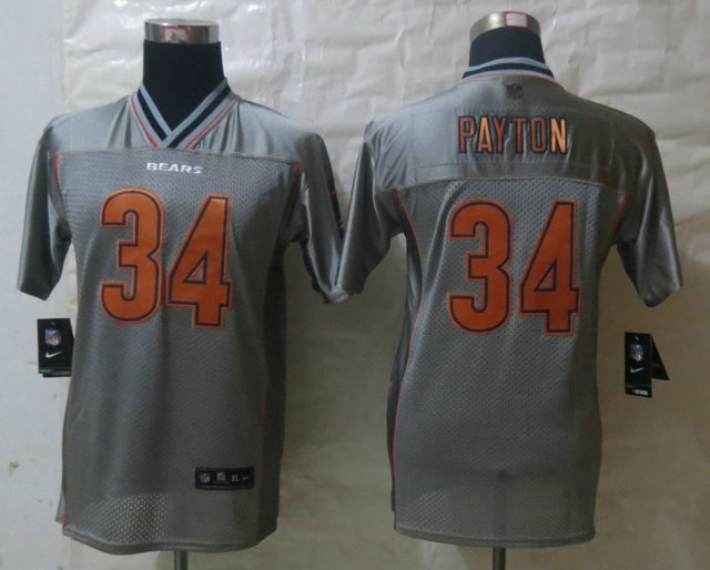 Youth NEW Chicago Bears #34 Walter Payton Grey Vapor Elite Jerseys Youth NEW Chicago Bears #34 Walter Payton Grey Vapor Elite Jerseys