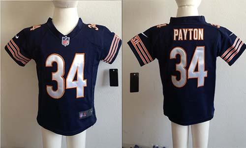 Youth NEW Bears #34 Walter Payton Navy Blue Team Color Stitched NFL Elite Jersey