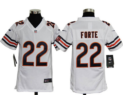 Youth Nike NFL Chicago Bears 22 Matt Forte White Jerseys