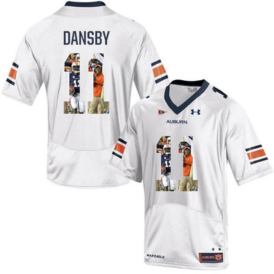 Auburn Tigers 11 Carlos Dansby White With Portrait Print College Football Jersey Auburn Tigers 11 Carlos Dansby White With Portrait Print College Football Jersey