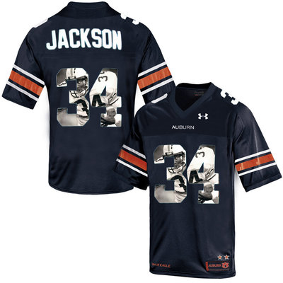 Auburn Tigers 34 Bo Jackson Navy With Portrait Print College Football Jersey2 Auburn Tigers 34 Bo Jackson Navy With Portrait Print College Football Jersey2