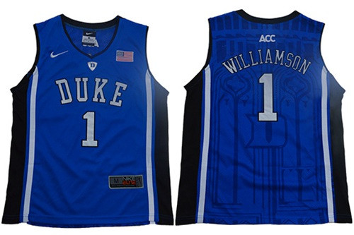 Blue Devils #1 Zion Williamson Blue Black Basketball Elite Stitched Youth College Jersey