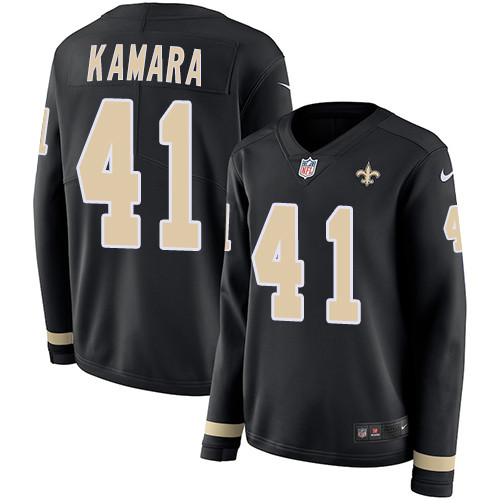 Nike Saints #41 Alvin Kamara Black Team Color Women's Stitched NFL