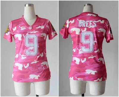 NEW women nfl jerseys New Orleans Saints 9 Drew Brees pink(fashion camo)