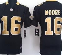 Women Nike New Orleans Saints 16 Lance Moore Black Nike NFL Jerseys
