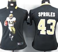 Women Nike New Orleans Saints 43 Sproles Black Portrait Fashion Game Jerseys