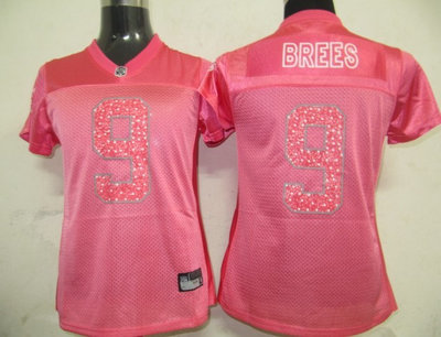NFL Women Jerseys New Orleans Saints 9 Drew Brees pink