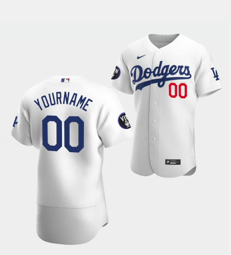 Custom Los Angeles Dodgers Patch Honor Vin Scully 2022 White Jersey