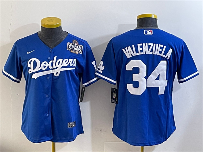 Women's Los Angeles Dodgers #34 Toro Valenzuela Blue 2024 World Series Cool Base Stitched Baseball Jersey(Run Small) Women's Los Angeles Dodgers #34 Toro Valenzuela Blue 2024 World Series Cool Base Stitched Baseball Jersey(Run Small)