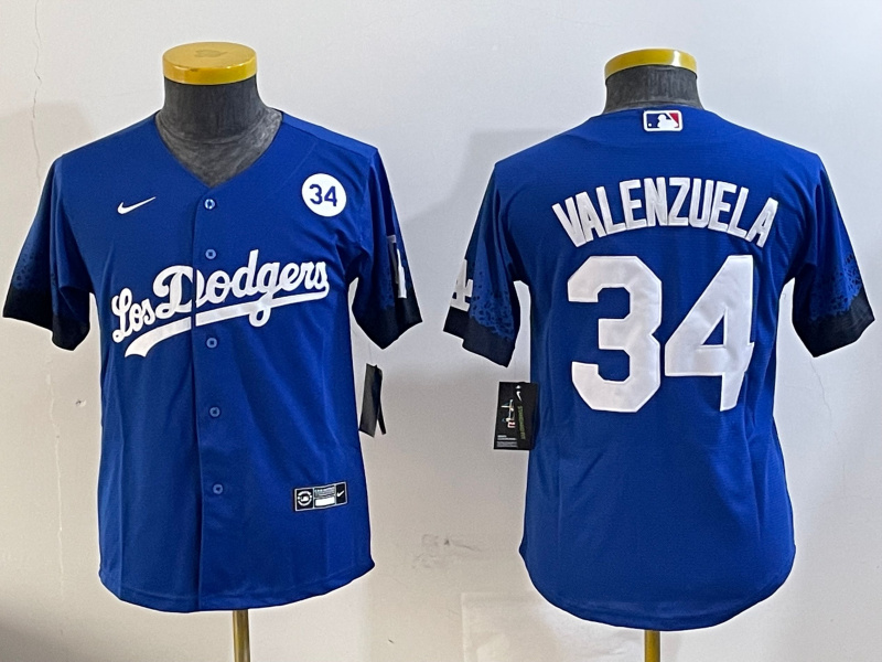 Youth Los Angeles Dodgers #34 Toro Valenzuela Royal 2024 World Series With Fernando Memorial Patch Alternate Limited Stitched Baseball Jersey(Run Small) 1 Youth Los Angeles Dodgers #34 Toro Valenzuela Royal 2024 World Series With Fernando Memorial Patch Alternate Limited Stitched Baseball Jersey(Run Small) 1