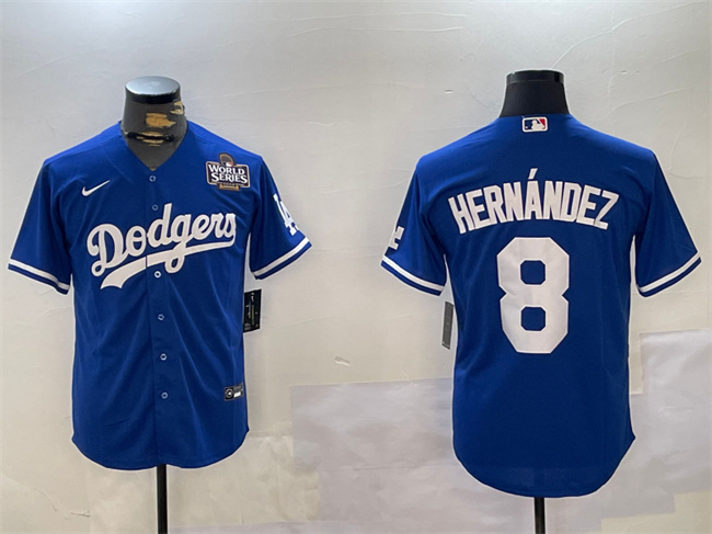 Men's Los Angeles Dodgers #8 Enrique Hernández Royal 2024 World Series Cool Base Stitched Baseball Jersey Men's Los Angeles Dodgers #8 Enrique Hernández Royal 2024 World Series Cool Base Stitched Baseball Jersey