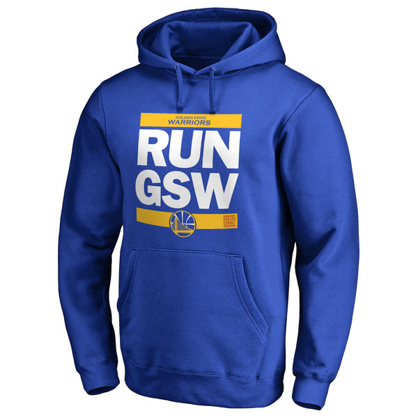 Men's Golden State Warriors Royal RUN-CTY Pullover Hoodie