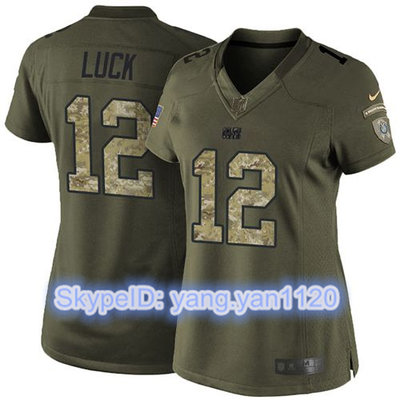Nike Colts #12 Andrew Luck Green Women's Stitched NFL Limited Salute to Service Jersey