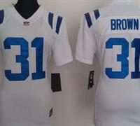 Women Nike NFL Indianapolis Colts 31# Donald Brown White Jerseys