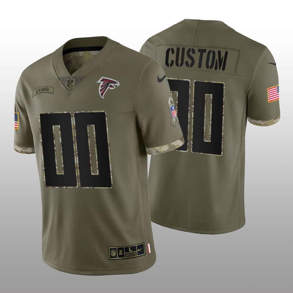 Men's Atlanta Falcons ACTIVE PLAYER Custom Olive 2022 Salute To Service Limited Stitched Jersey Men's Atlanta Falcons ACTIVE PLAYER Custom Olive 2022 Salute To Service Limited Stitched Jersey