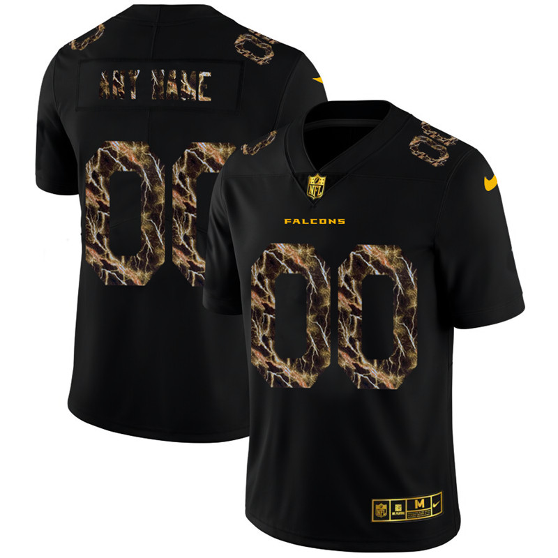 Atlanta Falcons Custom Men's Black Nike Flocked Lightning Vapor Limited NFL Jersey Atlanta Falcons Custom Men's Black Nike Flocked Lightning Vapor Limited NFL Jersey